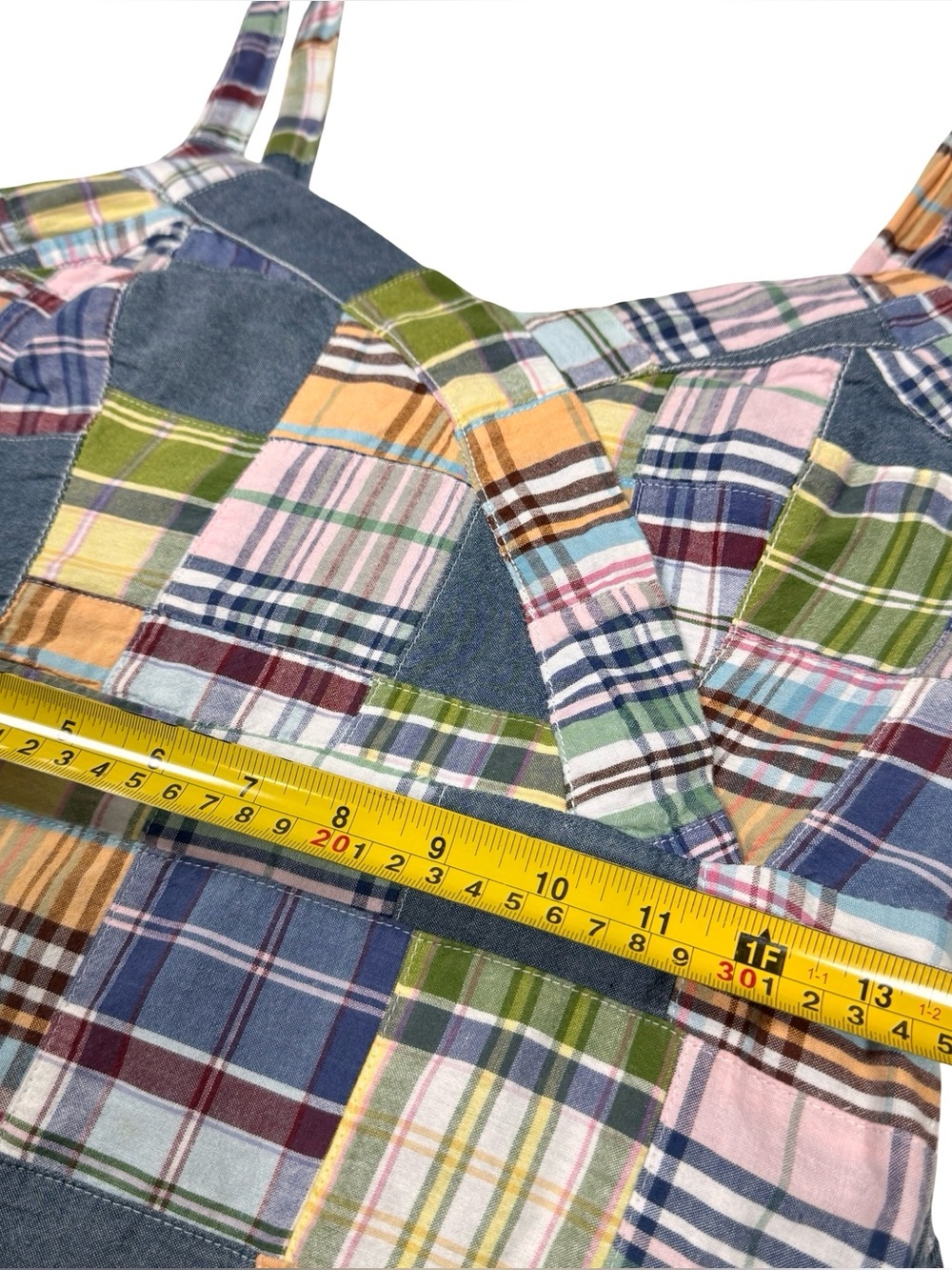 Vintage Y2K Tommy Hilfiger Madras Plaid Patchwork Sundress 2 Cottage - Picture 8 of 15